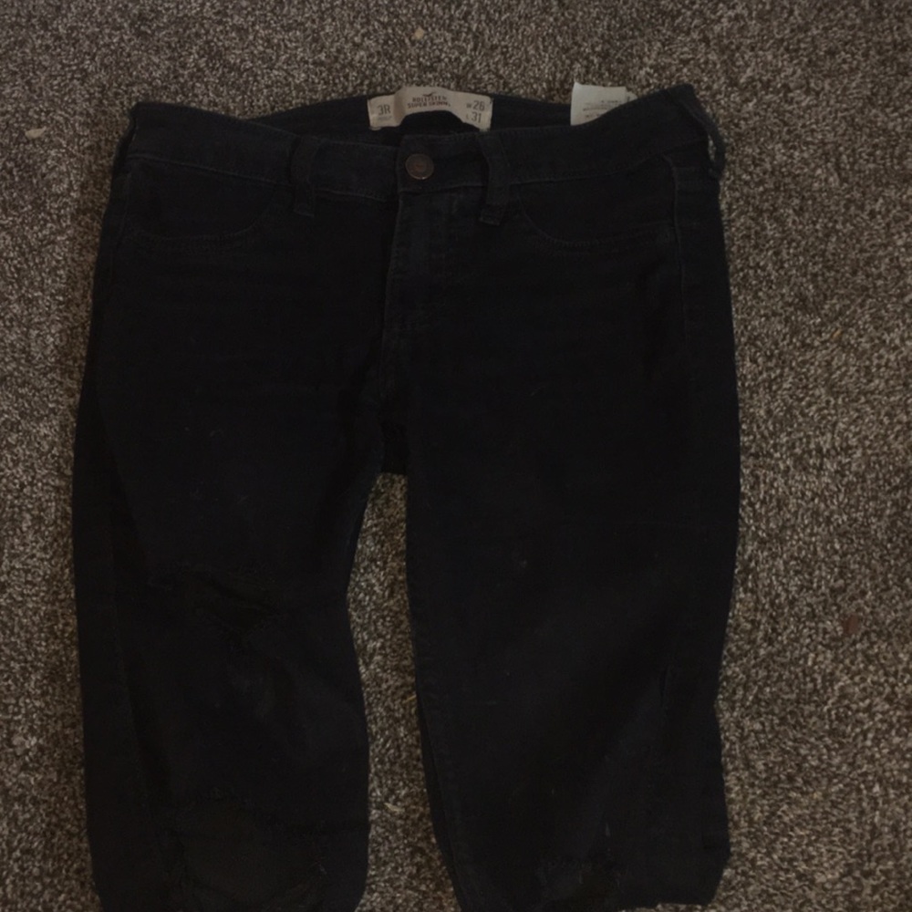 Hollister Ripped Distressed Black Jeans